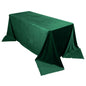 Premium Velvet 90"x132" Rectangle Tablecloth Hunter Emerald Green - Reusable Soft & Seamless Table Cover Pro Linens