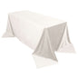 Premium Velvet 90"x132" Rectangle Tablecloth Ivory - Reusable Soft & Seamless Table Cover Pro Linens