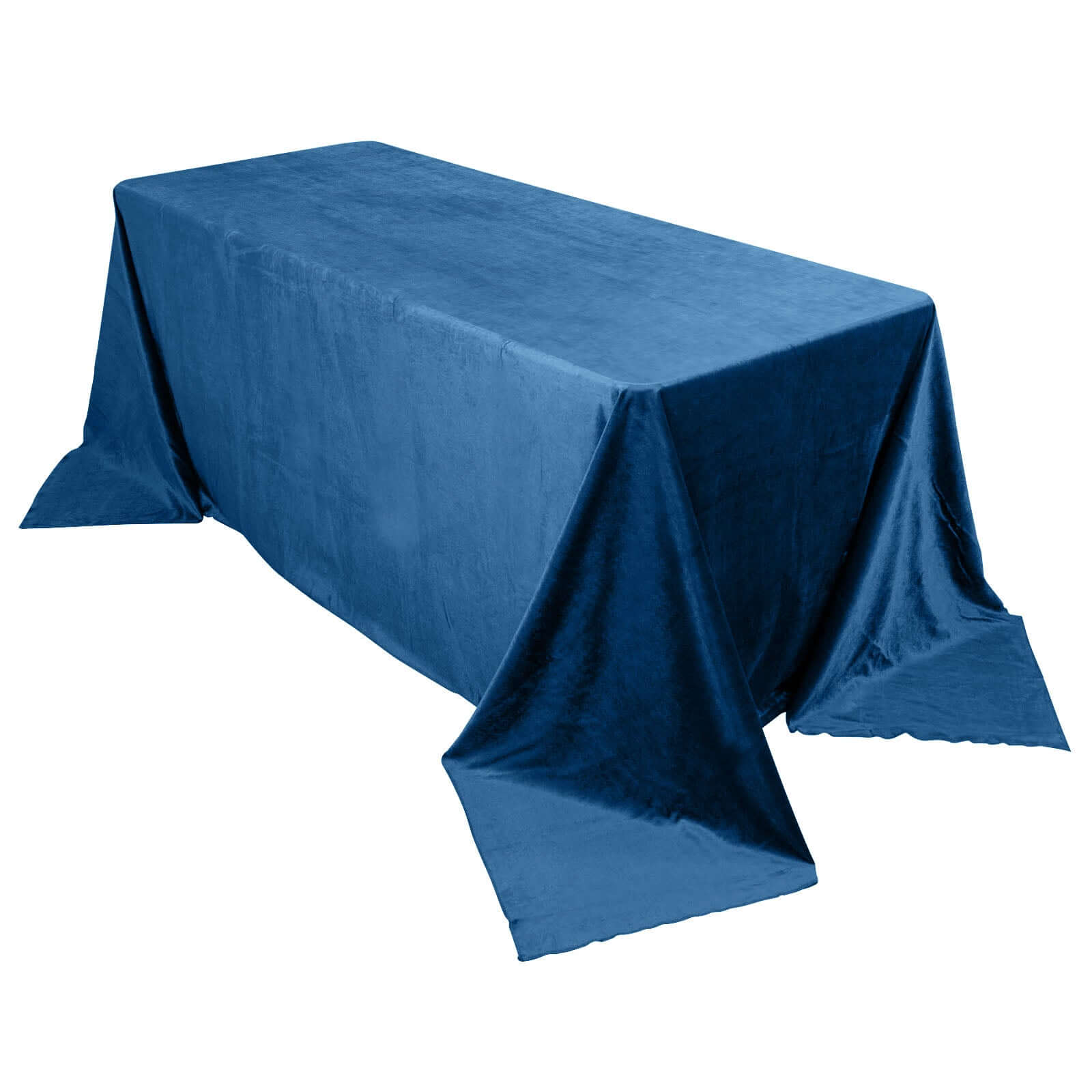 Premium Velvet 90"x132" Rectangle Tablecloth Navy Blue - Reusable Soft & Seamless Table Cover Pro Linens