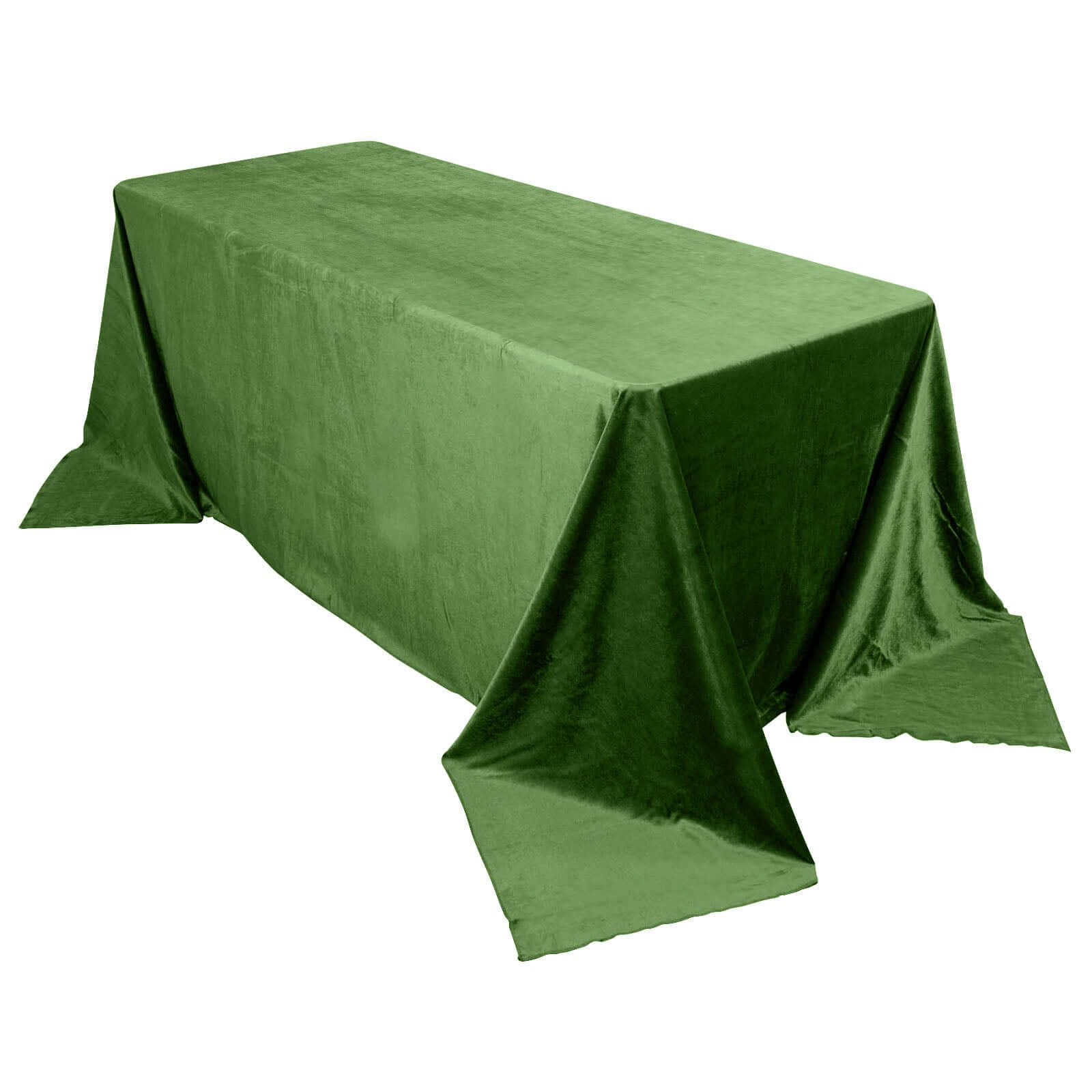 Premium Velvet 90"x132" Rectangle Tablecloth Olive Green - Reusable Soft & Seamless Table Cover Pro Linens