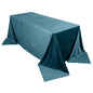 Premium Velvet 90"x132" Rectangle Tablecloth Peacock Teal - Reusable Soft & Seamless Table Cover Pro Linens