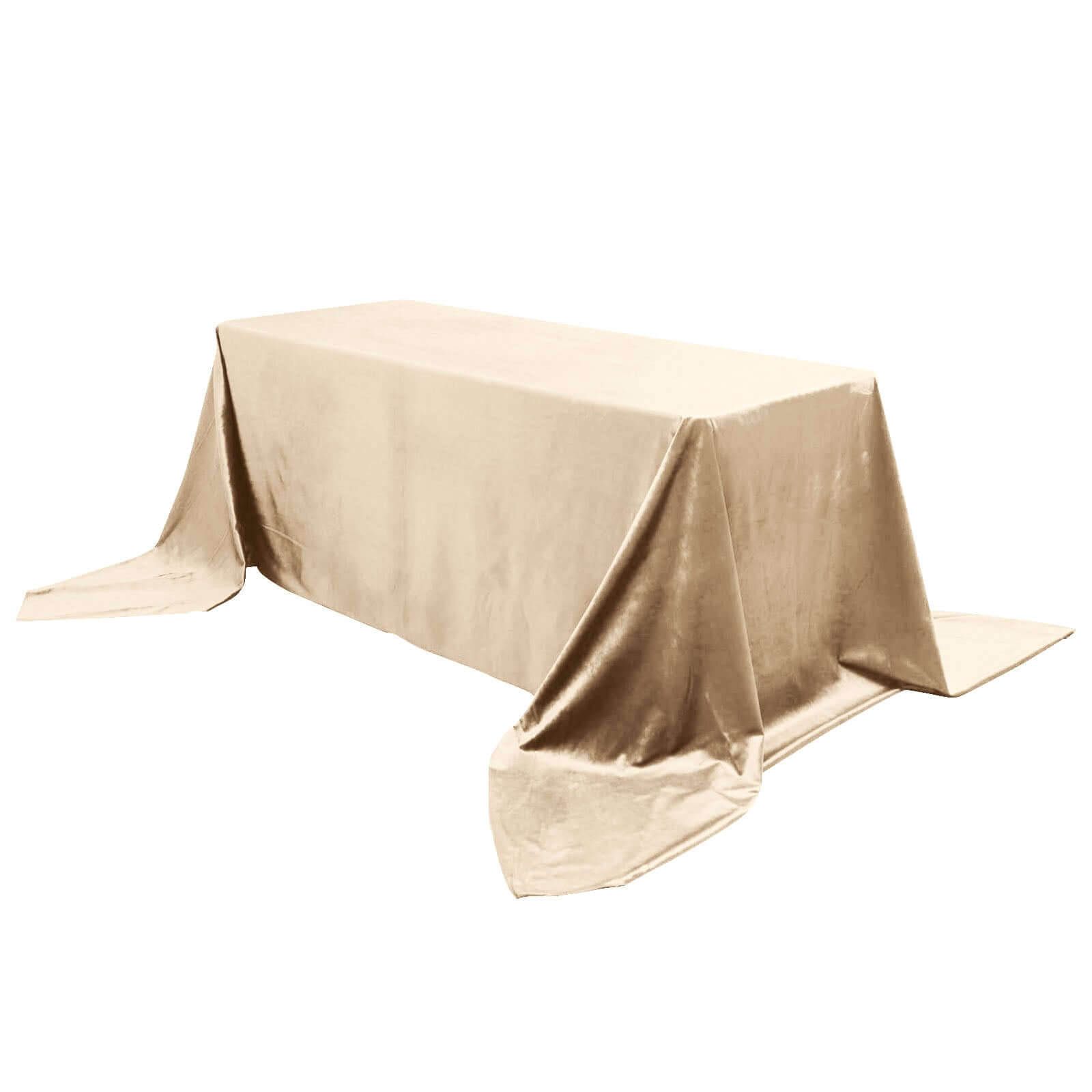 Premium Velvet 90"x156" Rectangle Tablecloth Champagne - Reusable Soft & Seamless Table Cover Pro Linens