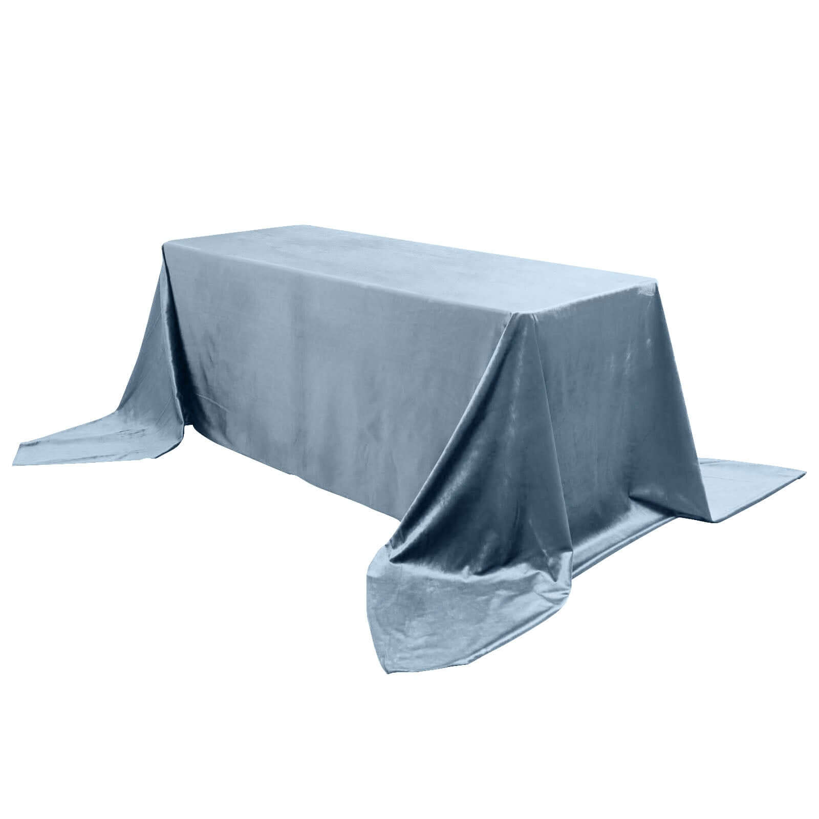 Premium Velvet 90"x156" Rectangle Tablecloth Dusty Blue - Reusable Soft & Seamless Table Cover Pro Linens