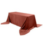 Premium Velvet 90"x156" Rectangle Tablecloth Terracotta (Rust) - Reusable Soft & Seamless Table Cover Pro Linens