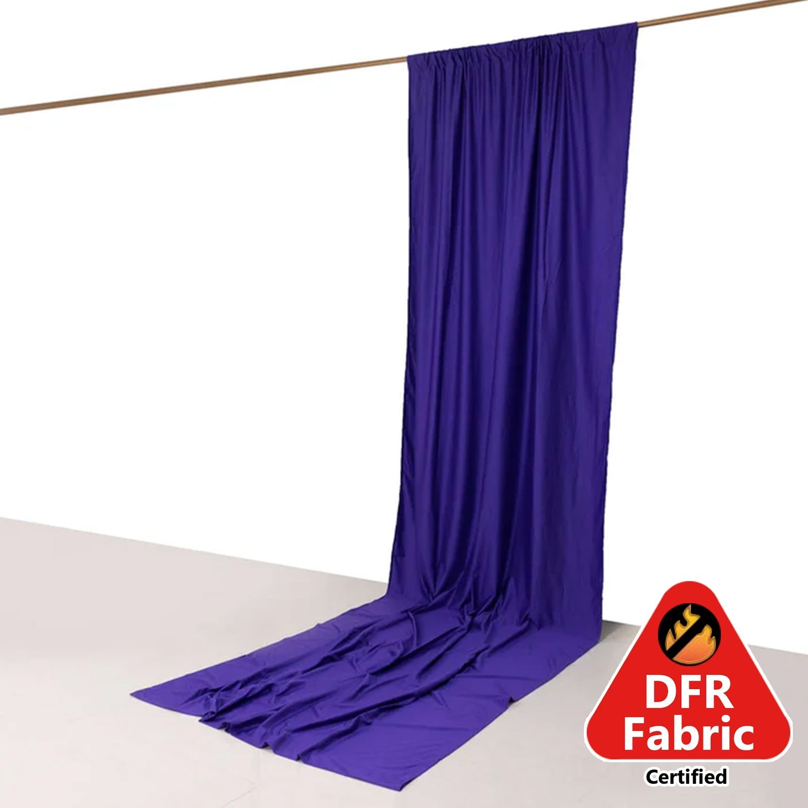 Purple Scuba Polyester Event Curtain Drapes, Durable Flame Resistant Backdrop Event Panel Wrinkle Free with Rod Pockets - 5ftx14ft Pro Linens