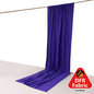 Purple Scuba Polyester Event Curtain Drapes, Durable Flame Resistant Backdrop Event Panel Wrinkle Free with Rod Pockets - 5ftx14ft Pro Linens