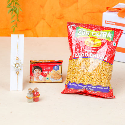 Rakhi Gift Hamper with Parle- G & Bhujia PRO Indian