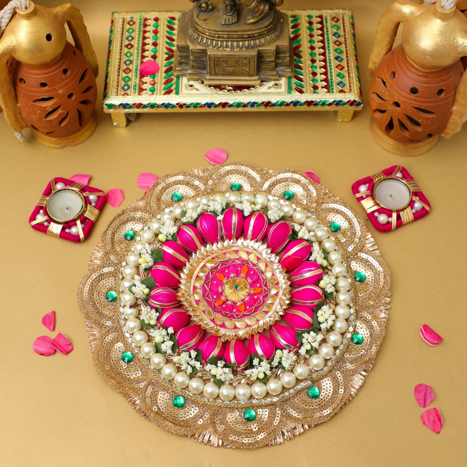 Rangoli Mat with Tealight Holders PRO Indian