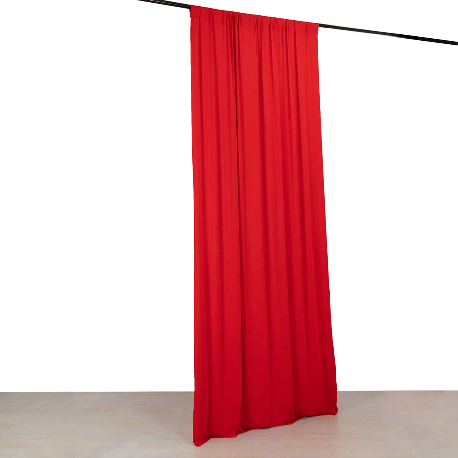 Red 4-Way Stretch Spandex Event Curtain Drapes, Wrinkle Free Backdrop Event Panel with Rod Pockets - 5ftx10ft Pro Linens