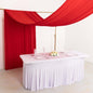 Red 4-Way Stretch Spandex Event Curtain Drapes, Wrinkle Free Backdrop Event Panel with Rod Pockets - 5ftx18ft Pro Linens