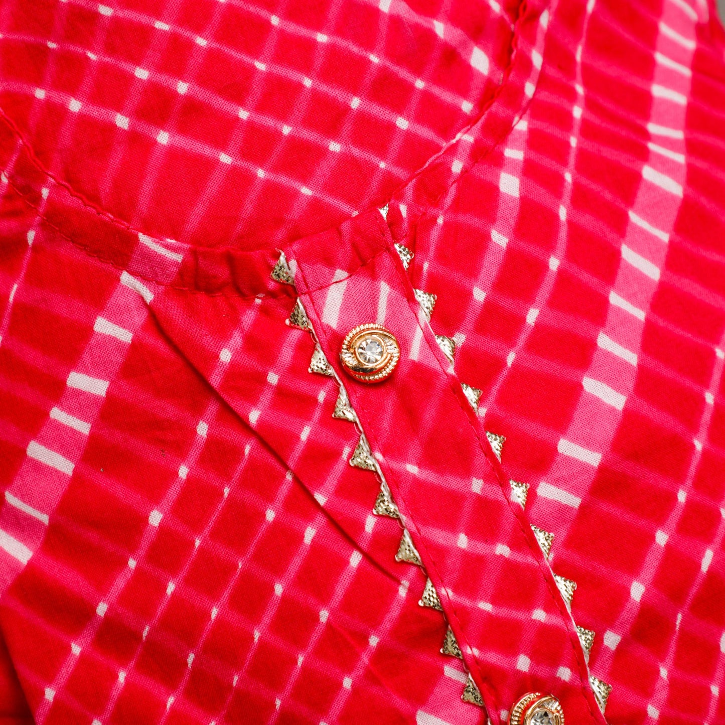 Red-Pink Girls Lehenga Kurta Fabric PRO Indian