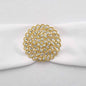 Rhinestone Metal Flower Chair Sash Band Buckle Gold - Glittering Diamond Accent for Weddings & Celebrations 3" Pro Linens