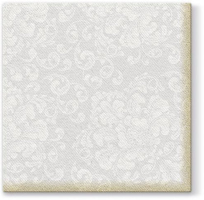 Rococo White Airlaid 1/4 Fold Dinner Napkin - 50 Pack Dinner Napkins Pro Linens