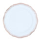 Rose Gold and White Round Plastic Plates 10 Pack - Aristocrat Plate Pro Linens