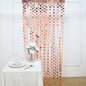 Rose Gold Heart Chain Foil Fringe Curtain Party Backdrop, Metallic Rose Gold Tinsel Streamer Party Decor - Door Window Foil Curtain - 3ftx6.5ft Pro Linens