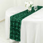 Rosette Satin 14"x108" Table Runner Hunter Emerald Green - Grandiose Design Pro Linens