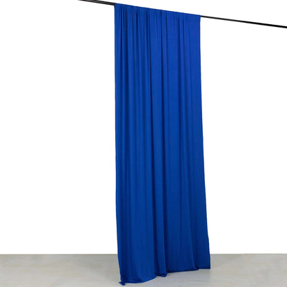 Royal Blue 4-Way Stretch Spandex Event Curtain Drapes, Wrinkle Free Backdrop Event Panel with Rod Pockets - 5ftx10ft Pro Linens