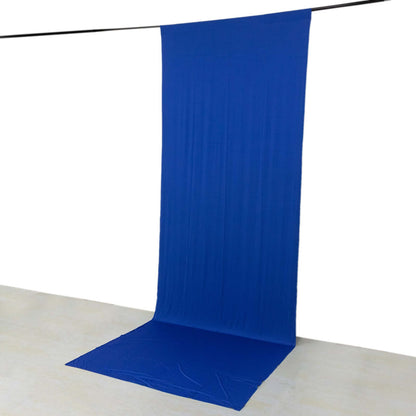 Royal Blue 4-Way Stretch Spandex Event Curtain Drapes, Wrinkle Free Backdrop Event Panel with Rod Pockets - 5ftx14ft Pro Linens