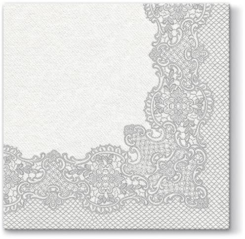 Royal Lace Silver Airlaid 1/4 Fold Dinner Napkin - 50 Pack Dinner Napkins Pro Linens