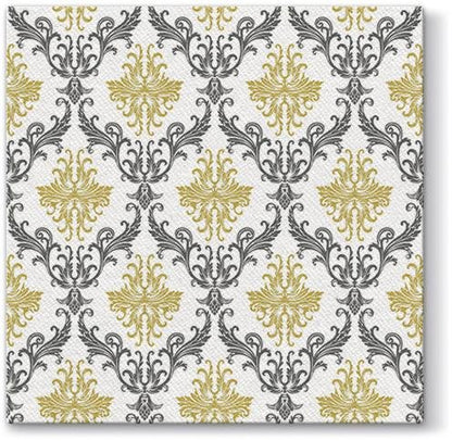 Royal Ornament Gold Airlaid 1/4 Fold Dinner Napkin - 50 Pack Dinner Napkins Pro Linens