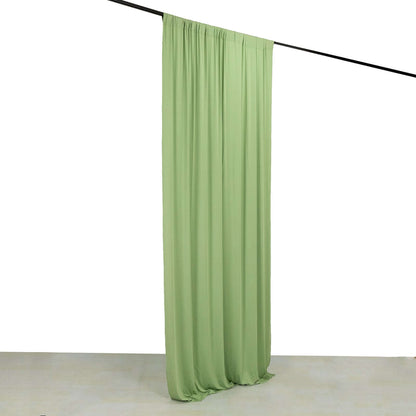 Sage Green 4-Way Stretch Spandex Event Curtain Drapes, Wrinkle Free Backdrop Event Panel with Rod Pockets - 5ftx10ft Pro Linens