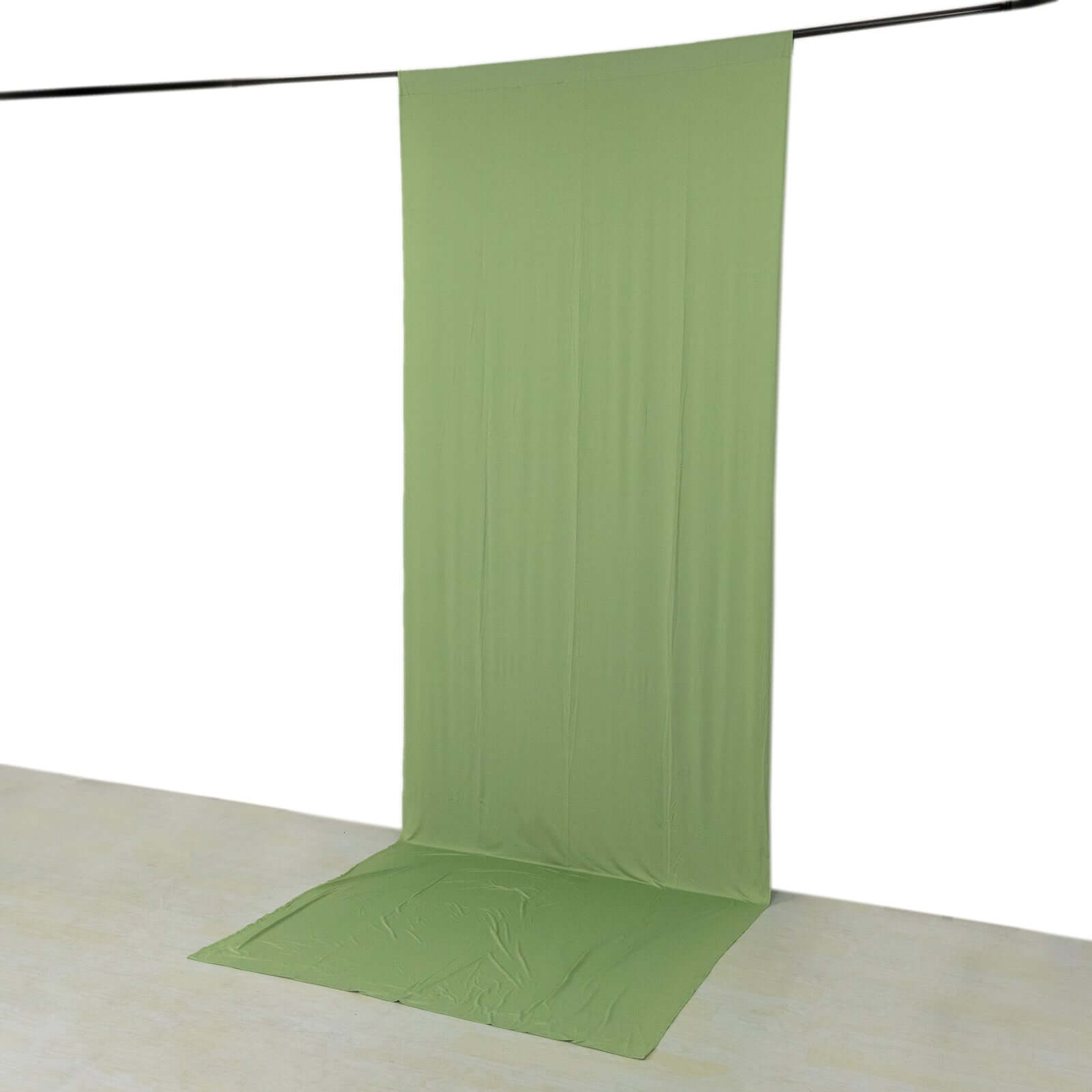 Sage Green 4-Way Stretch Spandex Event Curtain Drapes, Wrinkle Free Backdrop Event Panel with Rod Pockets - 5ftx14ft Pro Linens