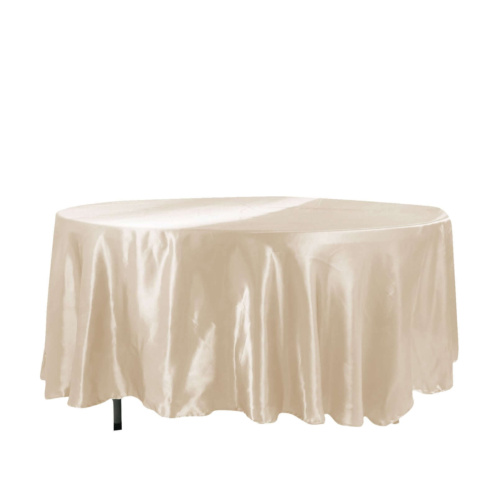 Satin 108" Round Tablecloth Beige - Smooth and Lustrous Table Cover Pro Linens