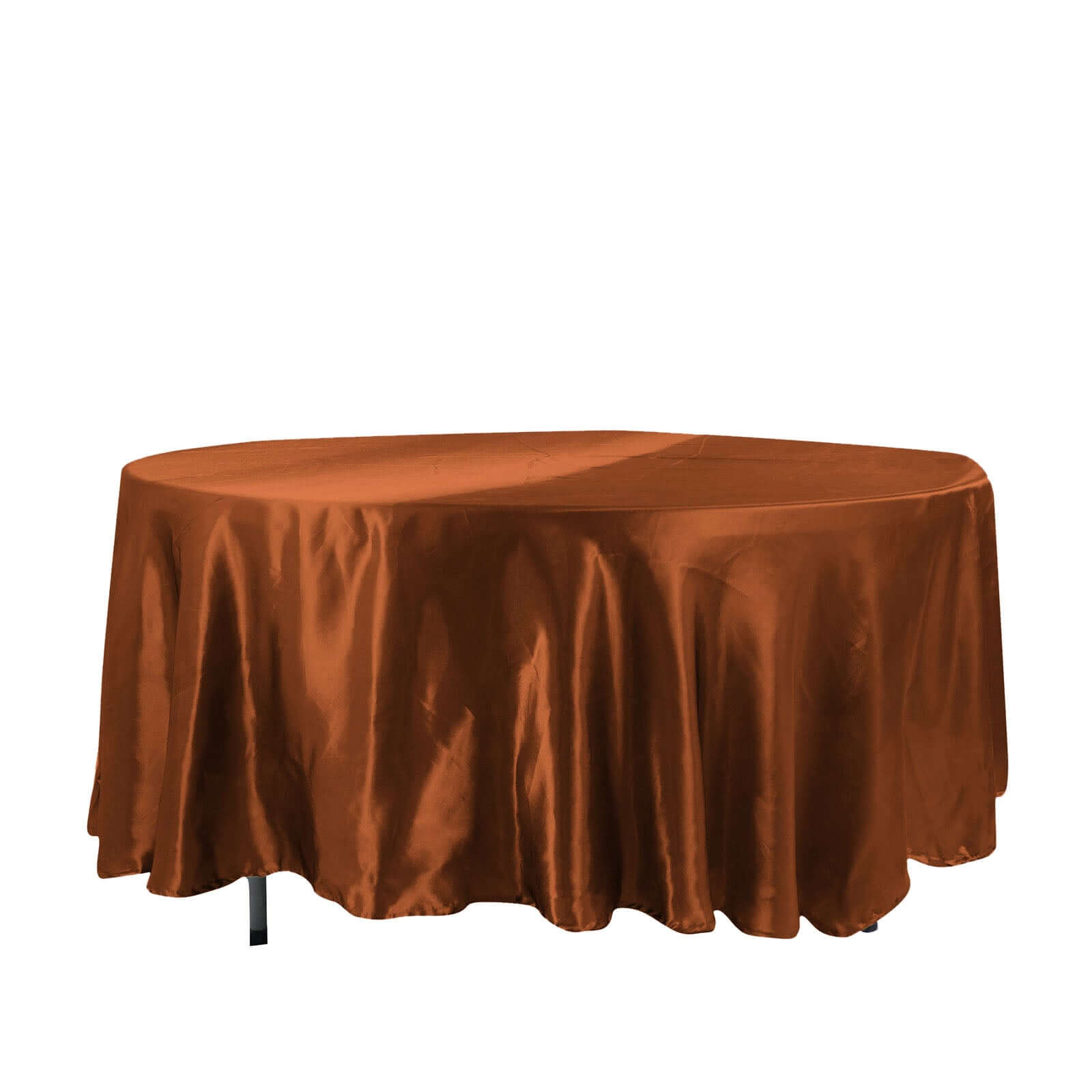 Satin 108" Round Tablecloth Cinnamon Brown - Smooth and Lustrous Table Cover Pro Linens