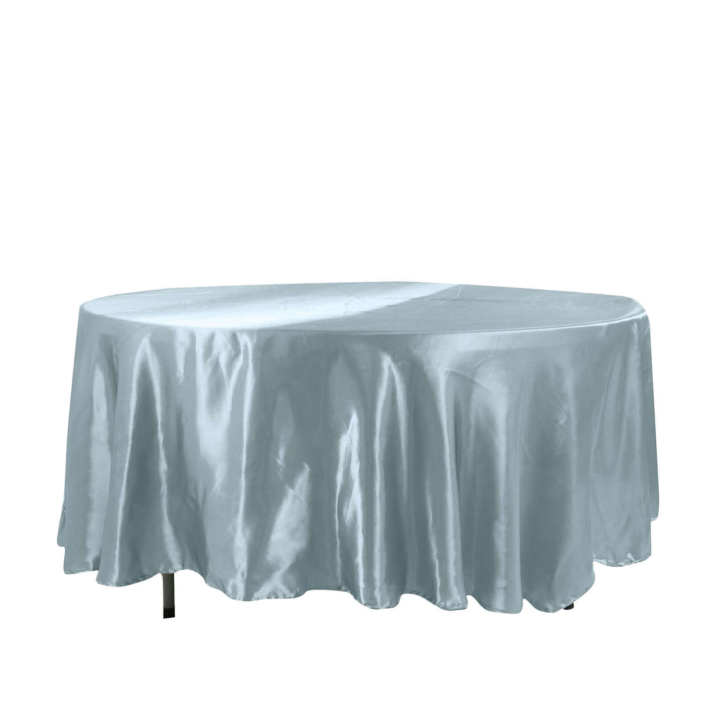 Satin 108" Round Tablecloth Dusty Blue - Smooth and Lustrous Table Cover Pro Linens