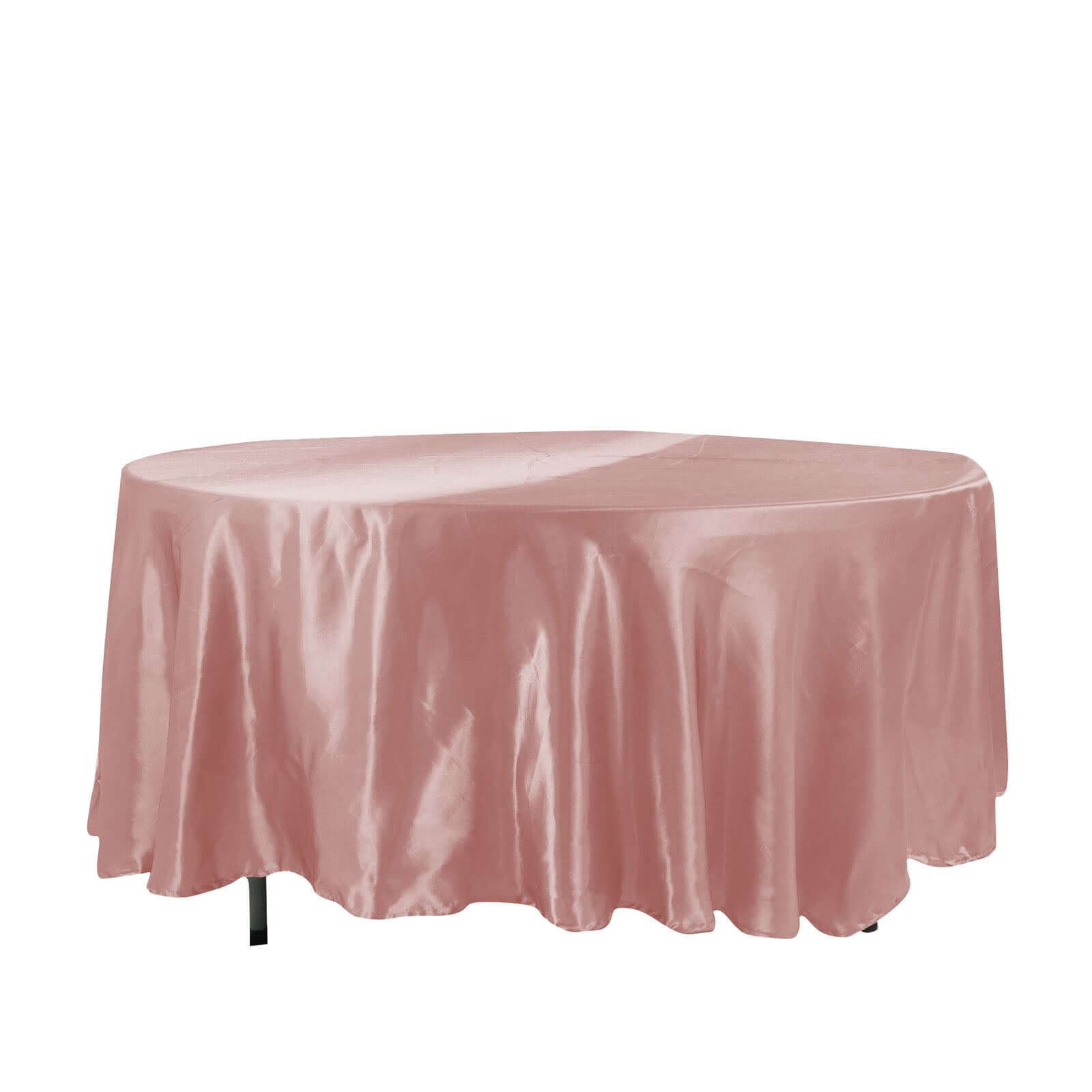 Satin 108" Round Tablecloth Dusty Rose - Smooth and Lustrous Table Cover Pro Linens