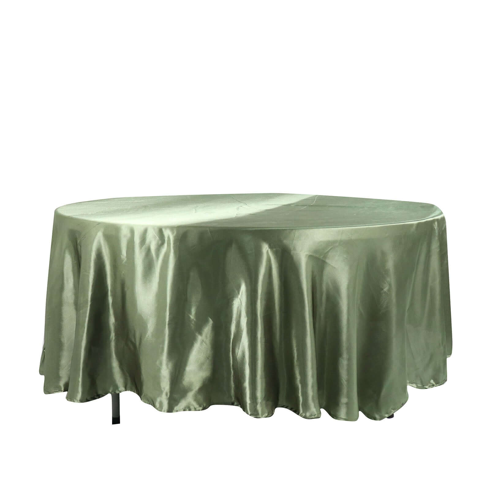 Satin 108" Round Tablecloth Dusty Sage Green - Smooth and Lustrous Table Cover Pro Linens