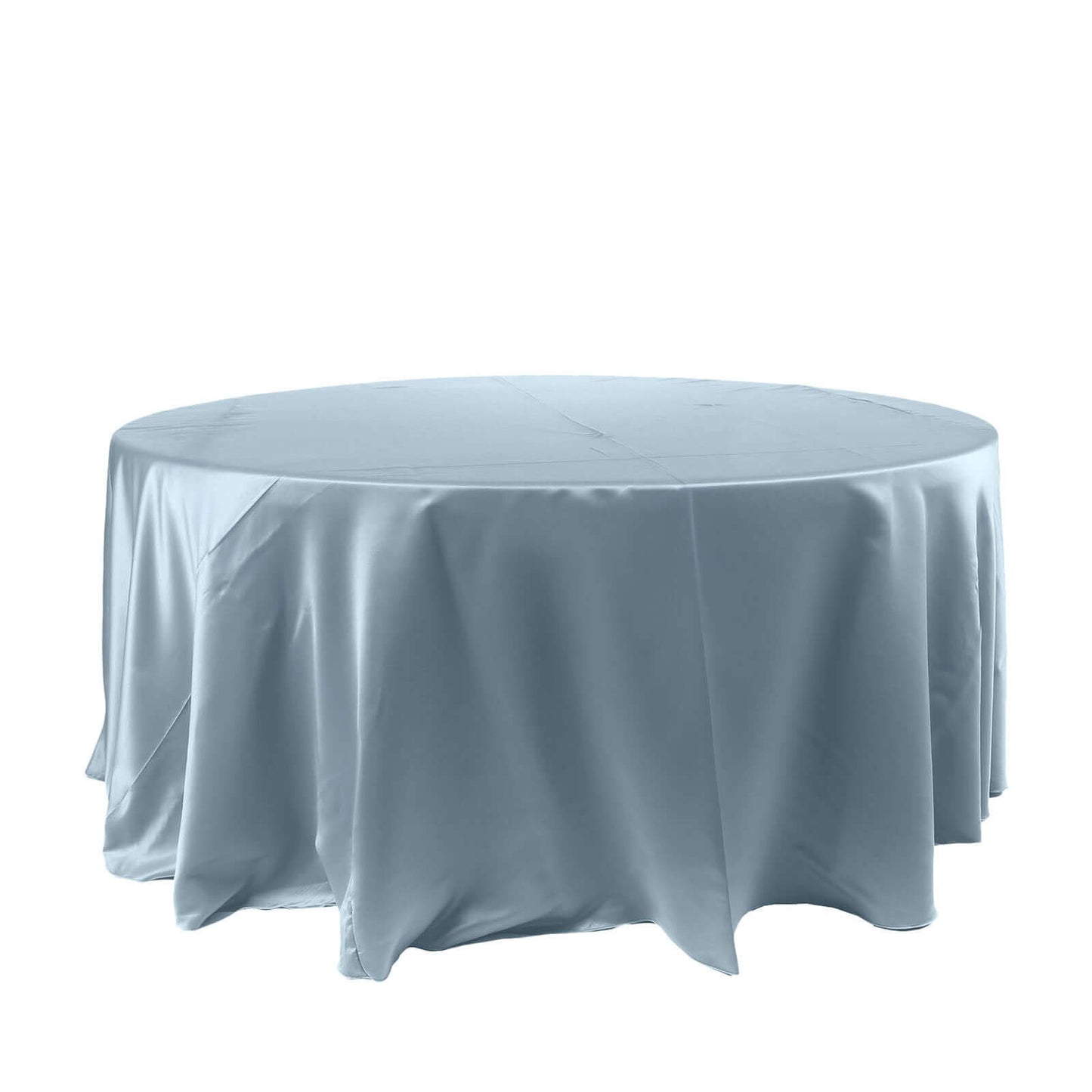 Satin 120" Round Tablecloth Dusty Blue - Stylish Seamless Table Cover Pro Linens