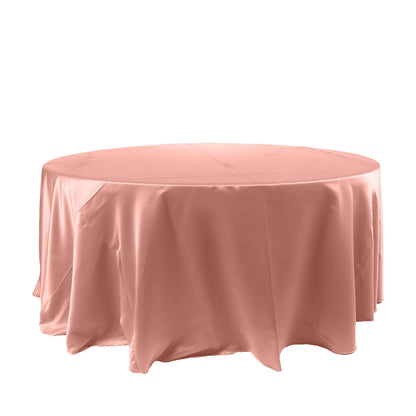 Satin 120" Round Tablecloth Dusty Rose - Stylish Seamless Table Cover Pro Linens