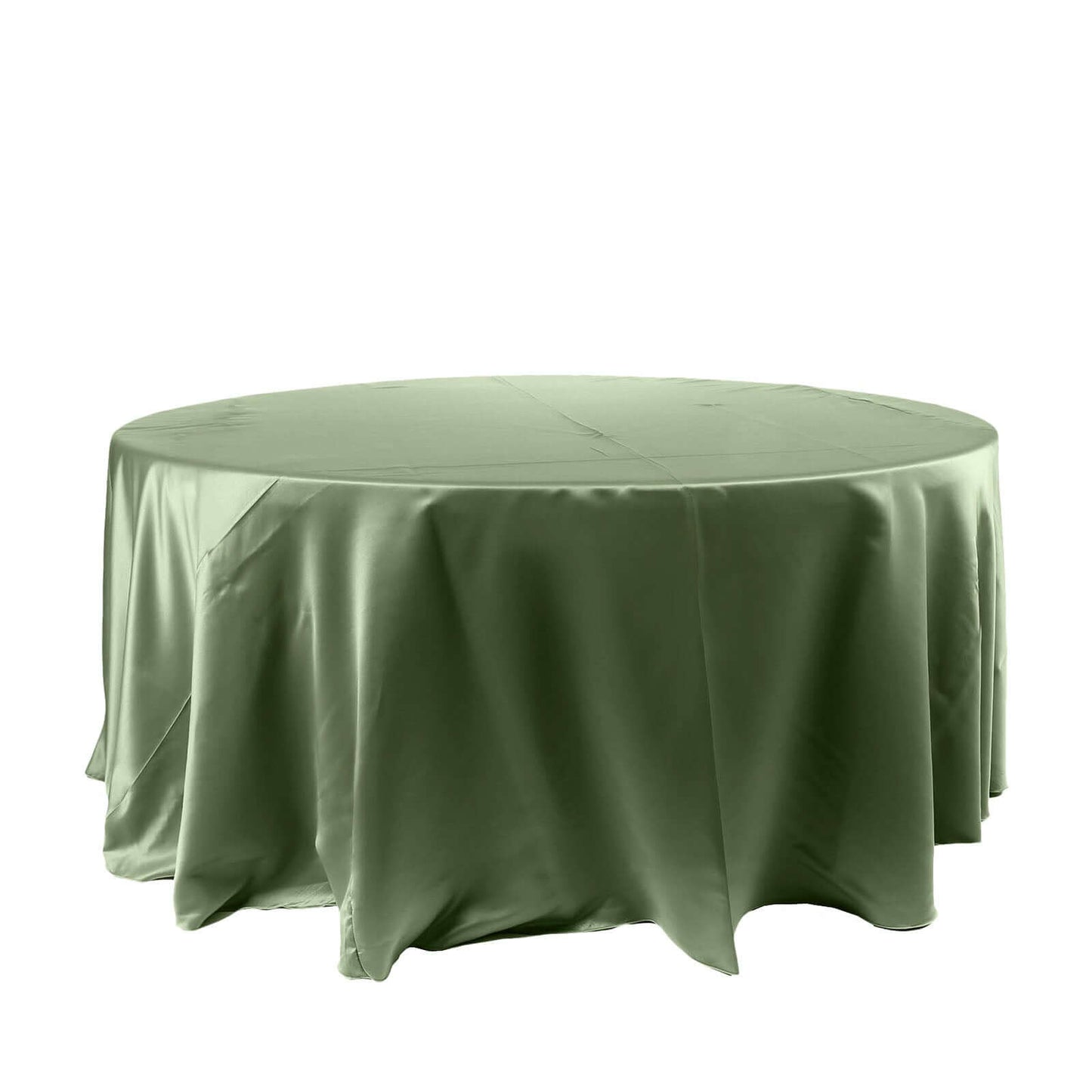 Satin 120" Round Tablecloth Dusty Sage Green - Stylish Seamless Table Cover Pro Linens