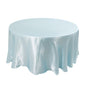 Satin 120" Round Tablecloth Light Blue - Stylish Seamless Table Cover Pro Linens