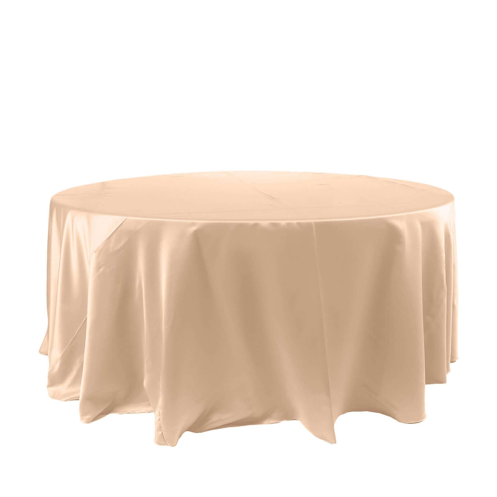 Satin 120" Round Tablecloth Nude - Stylish Seamless Table Cover Pro Linens