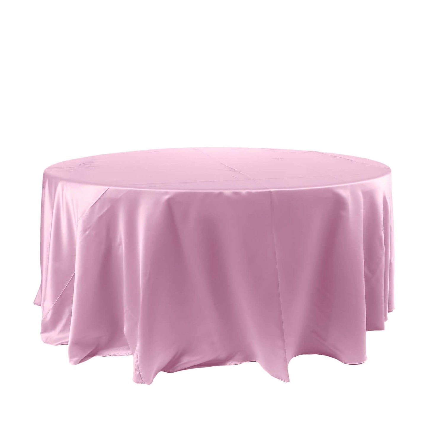 Satin 120" Round Tablecloth Pink - Stylish Seamless Table Cover Pro Linens