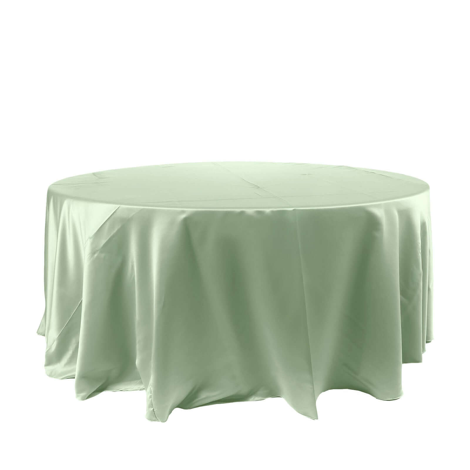 Satin 120" Round Tablecloth Sage Green - Stylish Seamless Table Cover Pro Linens