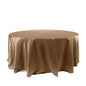 Satin 120" Round Tablecloth Taupe - Stylish Seamless Table Cover Pro Linens