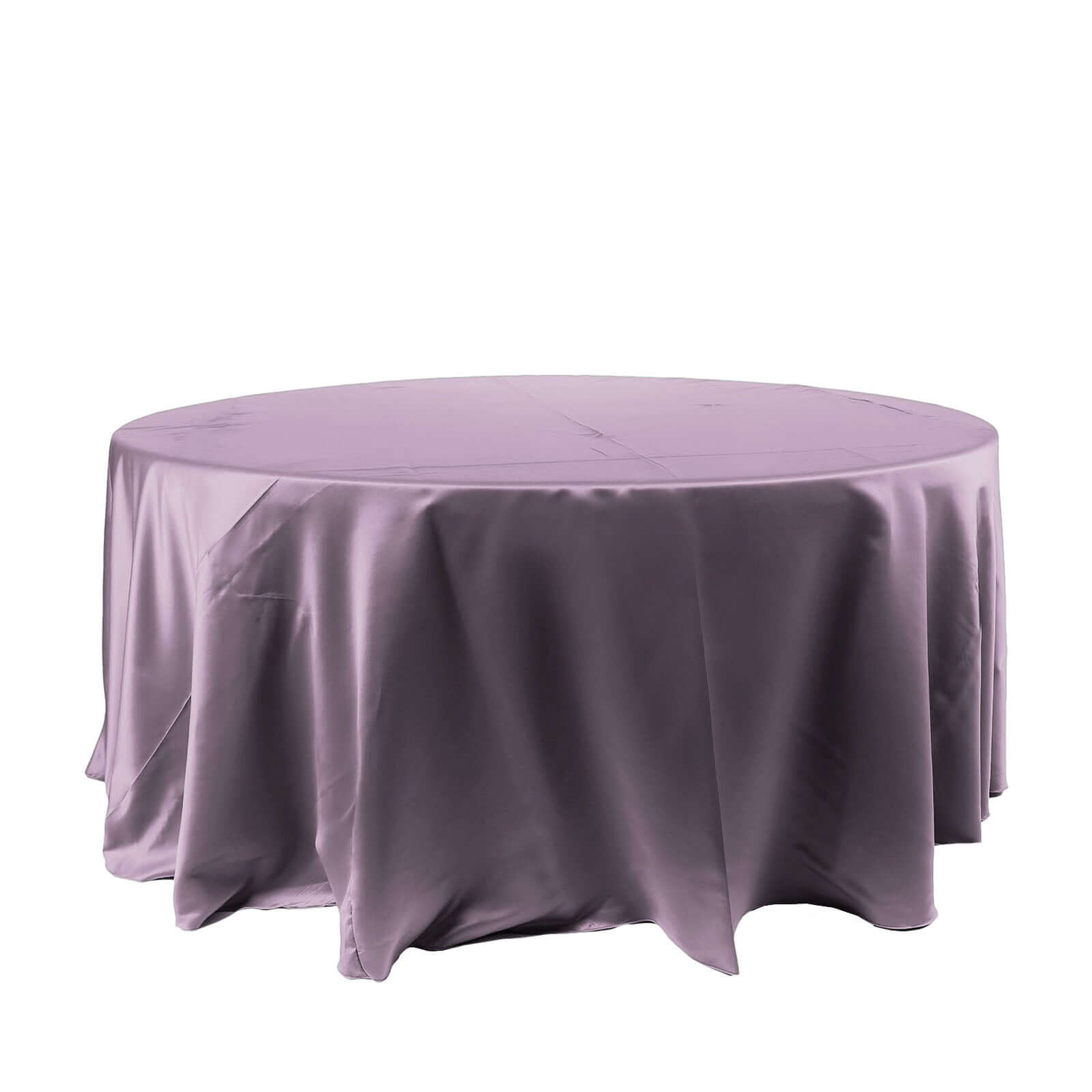 Satin 120" Round Tablecloth Violet Amethyst - Stylish Seamless Table Cover Pro Linens