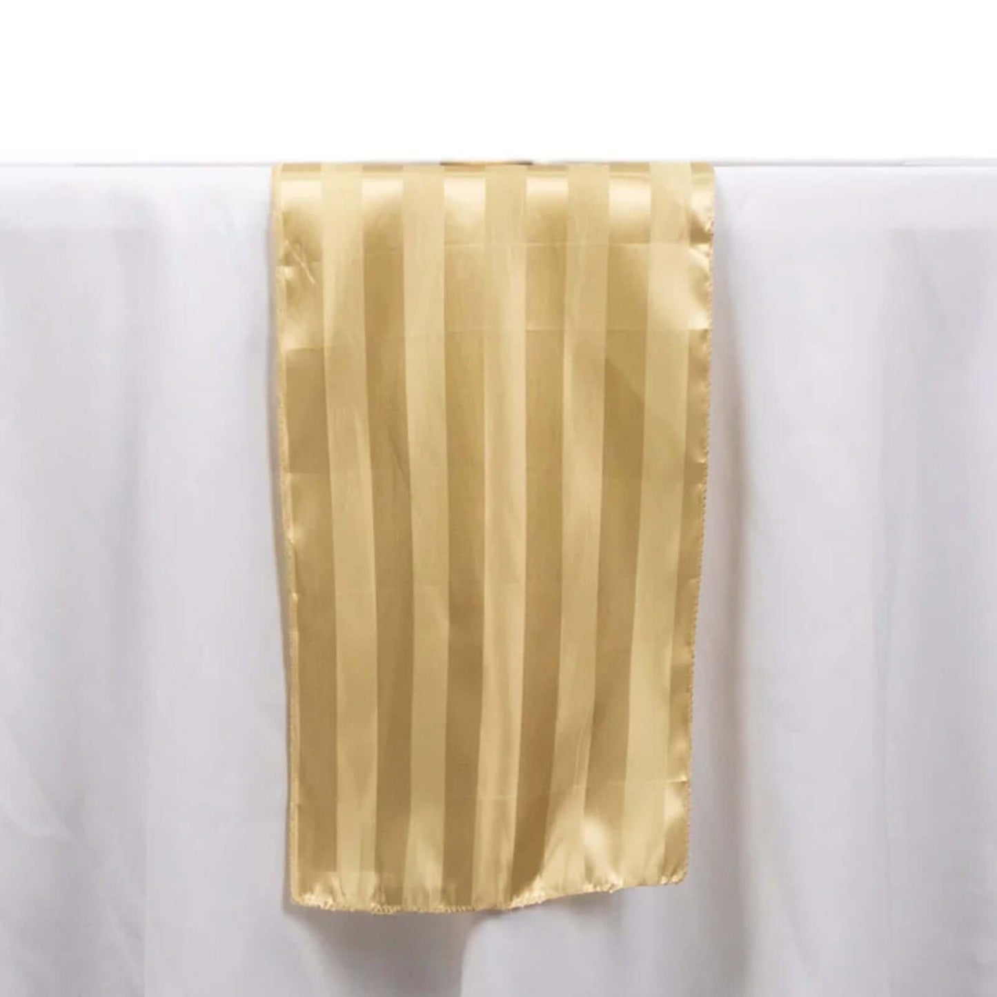 Satin 12"x108" Table Runner Champagne - Stripe Table Decor Pro Linens