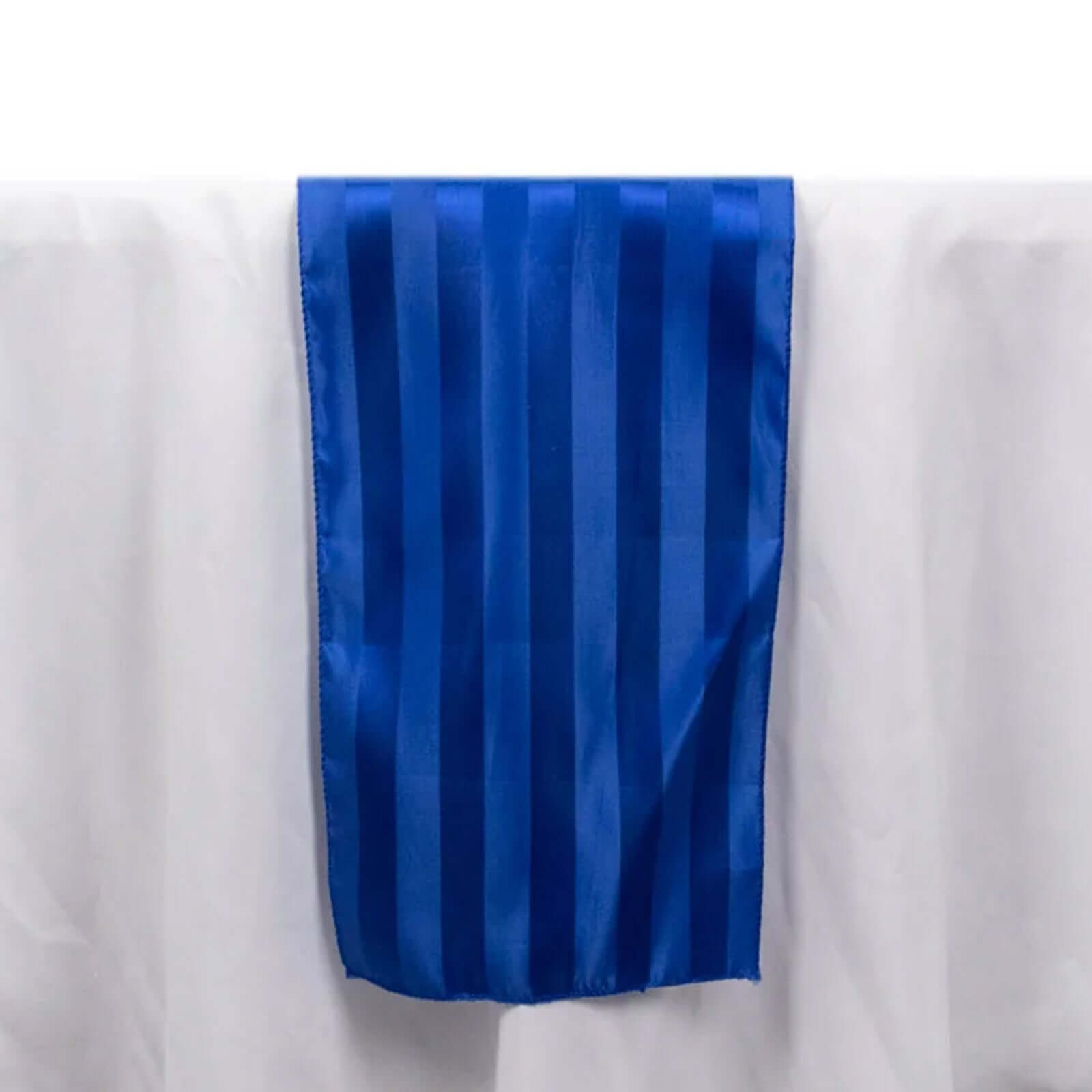 Satin 12"x108" Table Runner Royal Blue - Stripe Table Decor Pro Linens