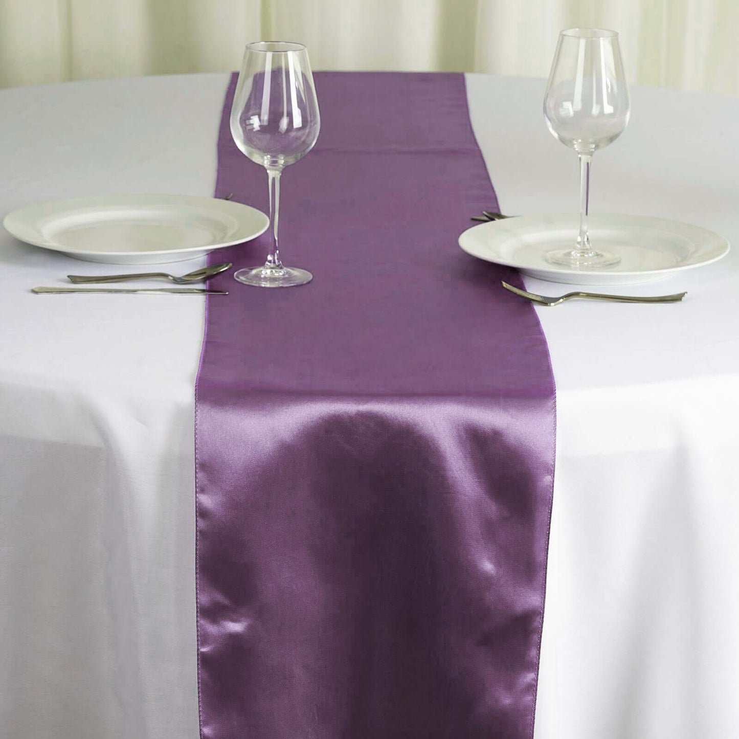 Satin 12"x108" Table Runner Violet Amethyst - Stylish Table Linen Pro Linens