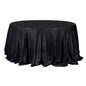 Satin 132" Round Tablecloth Black - Stylish Seamless Table Cover for Weddings & Events Pro Linens