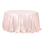 Satin 132" Round Tablecloth Blush - Stylish Seamless Table Cover Pro Linens