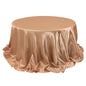 Satin 132" Round Tablecloth Nude - Stylish Seamless Table Cover Pro Linens