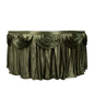 Satin 14ft Table Skirt Dusty Sage Green - Pleated Double Drape Table Cover Pro Linens