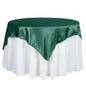 Satin 60"x60" Table Overlay Square Tablecloth Hunter Emerald Green - Smooth Silky Touch Table Cover Pro Linens