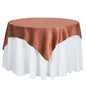 Satin 60"x60" Table Overlay Square Tablecloth Terracotta (Rust) - Smooth Silky Touch Table Cover Pro Linens