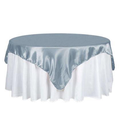 Satin 72"x72" Table Overlay Square Tablecloth Dusty Blue - Smooth Finish Table Cover Pro Linens